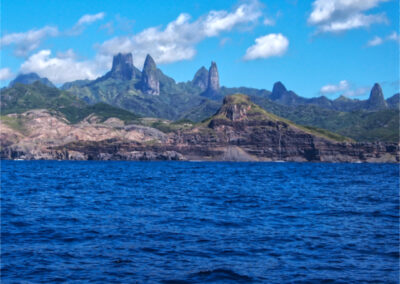 O - Oa Pou, one of the Marquesas Islands, in French Polynesia. A wonderful dramatic and friendly island to visit